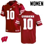 Women's Wisconsin Badgers NCAA #10 Seth Currens Red Authentic Under Armour Stitched College Football Jersey KD31T37JM